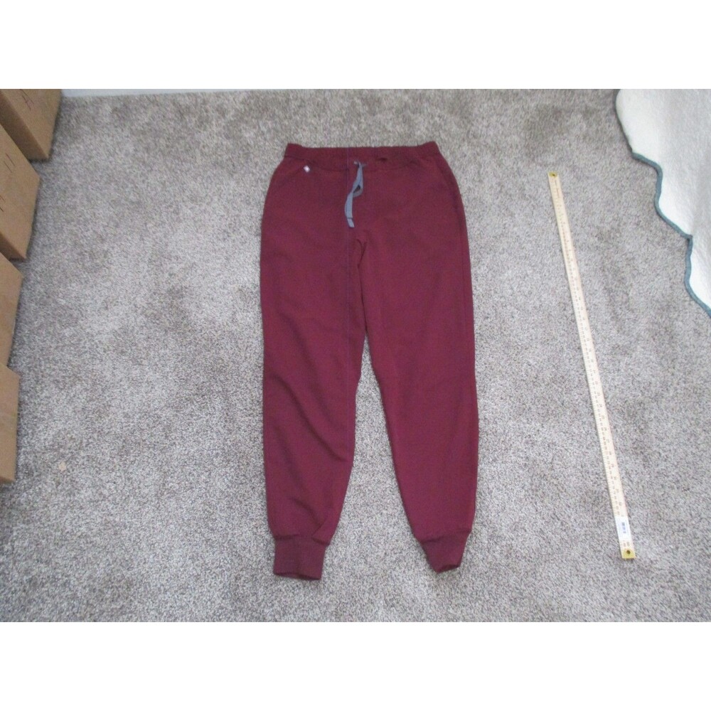 FIGS Technical Collection Burgundy Solid Twill Scrub Pants Drawstring M
